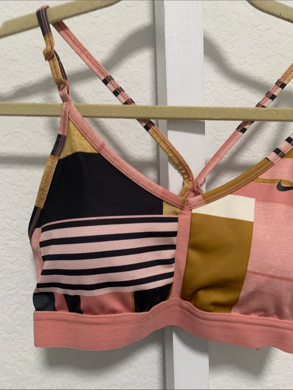 Nike Colorblock Pink Black and Tan Sports Bra - Picture 3 of 5
